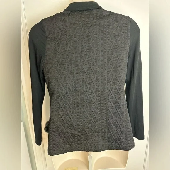 Tart Collections Black cable front texture blazer with button front size large - Picture 4 of 8